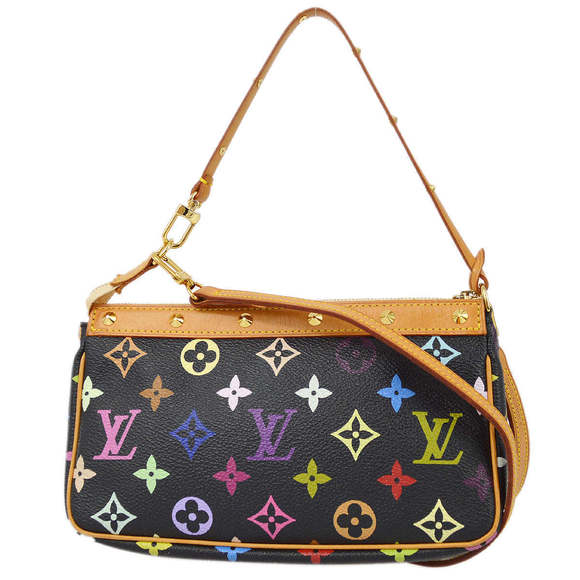 LOUIS VUITTON 2004 Black Multicolor Pochette Accessoires M92648 112627 - Picture 2 of 7